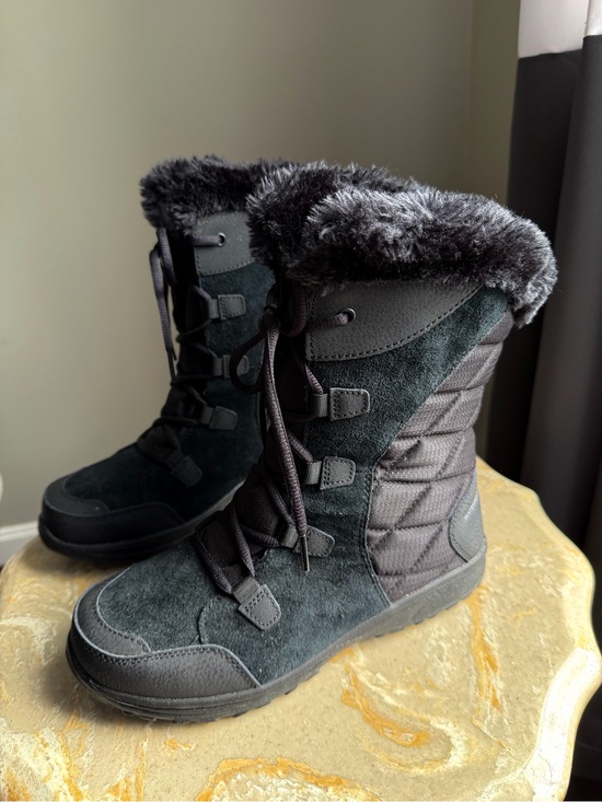 Columbia Shoes - Columbia Women’s US 8.5 UK 7.5 Black Faux Fur Winter Lace Up Boots Waterproof